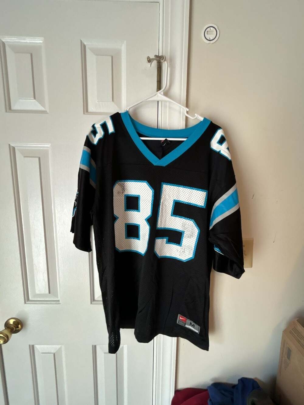 Vintage Nike Carolina Panthers Wesley Walls #85 Black Football Jersey Men's Medi